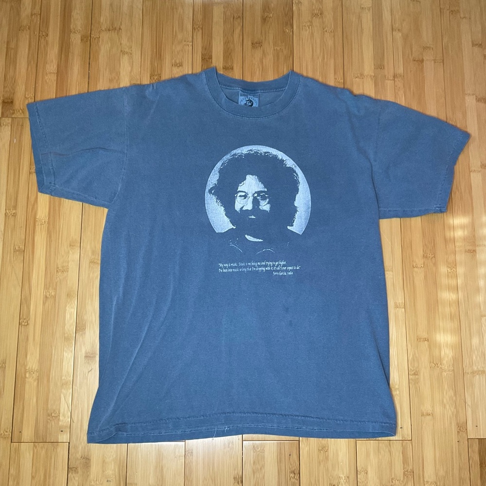 Vintage Grateful Dead Jerry Garcia double-sided hand print T-shirt size med